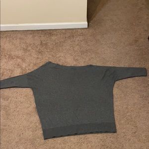 Grey asymmetrical neckline sweater